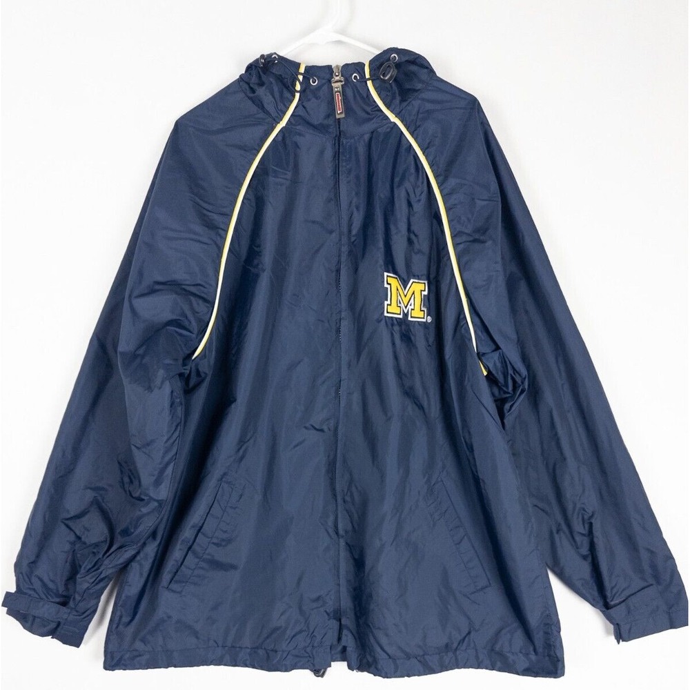 VTG Colosseum Windbreaker Mens XL Navy Michigan Wolverines  Full Zip Hooded‎